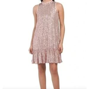 Julia Jordan NWT Multicolor Sequined Flare Fit Trapeze Dress Size 16